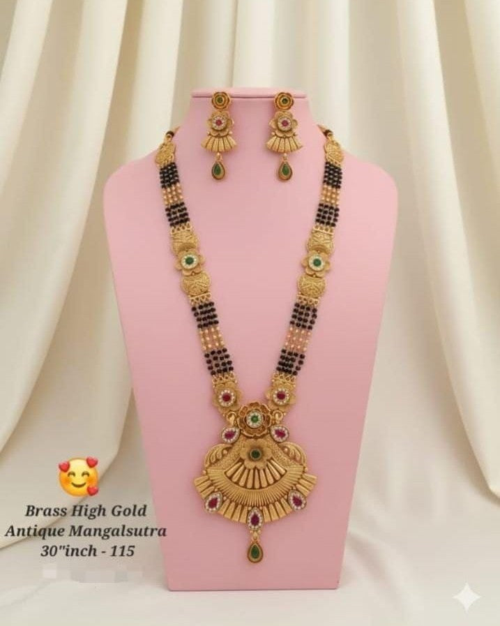 Brass Hight Gold Rajwadi Mangalsutra 77