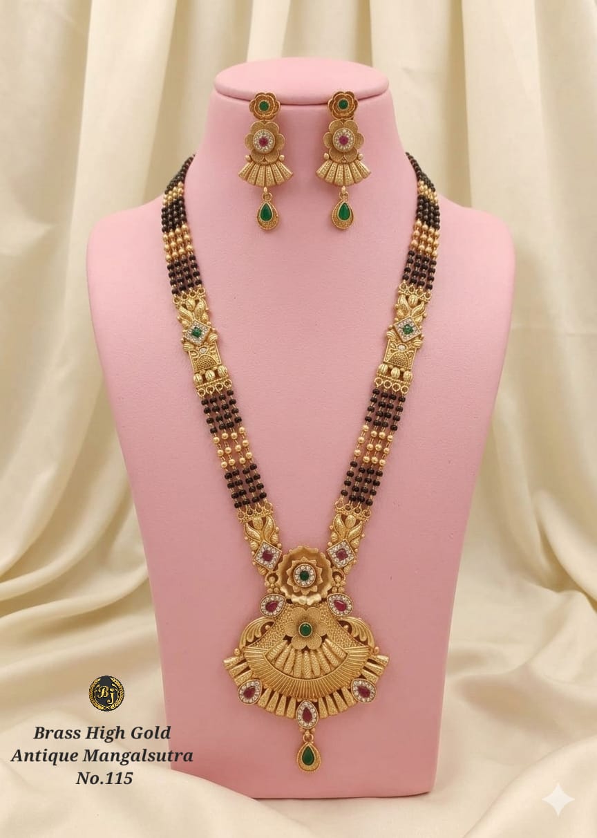 Brass Hight Gold Rajwadi Mangalsutra 80