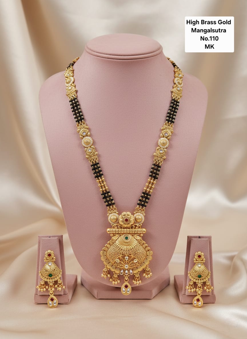 Brass Hight Gold Rajwadi Mangalsutra 85