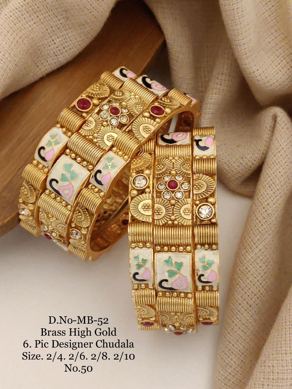 Brass High Gold Antique Bangles 011