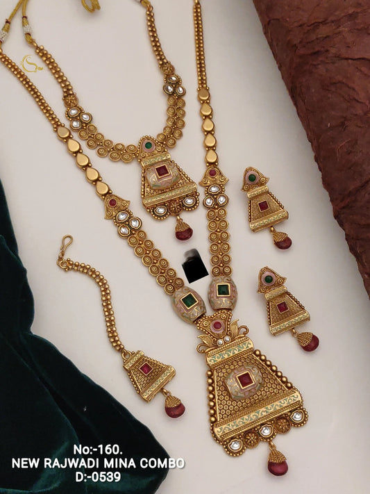 Antique Brass Gold Combo Jewellery Set 16 - Queenzart Imitation Jewellery