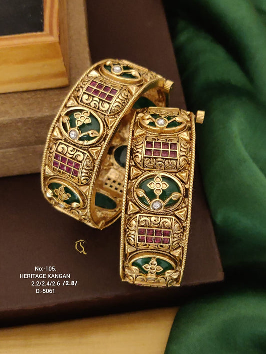 Brass High Gold kada bangle 02