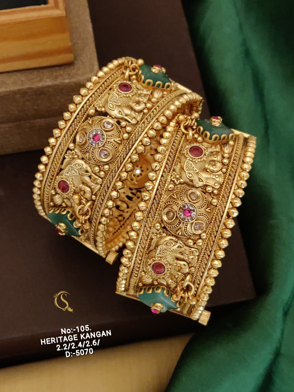 Brass High Gold kada bangle 002