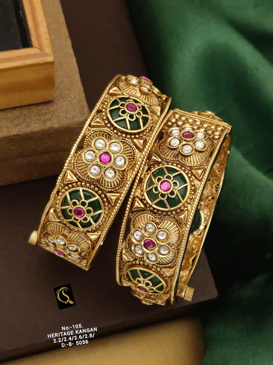 Brass High Gold kada bangle 01