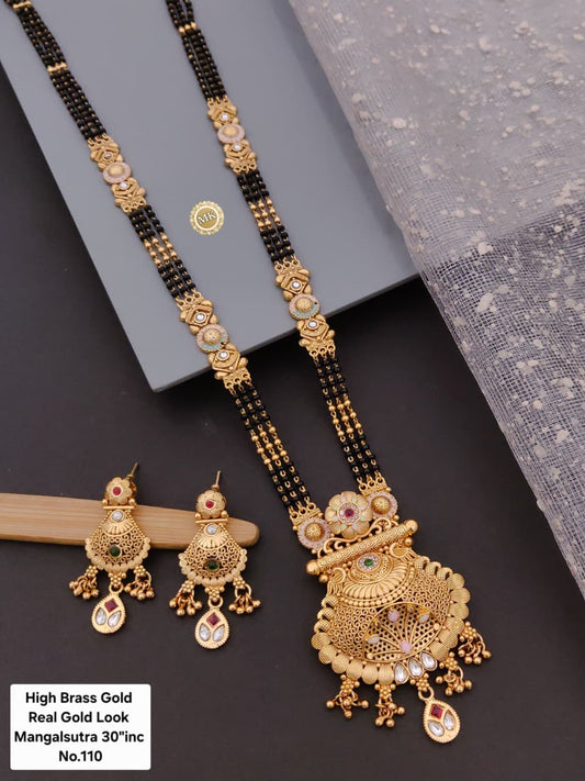 Brass Hight Gold Rajwadi Mangalsutra 83