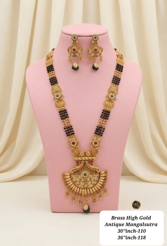 Brass Hight Gold Rajwadi Mangalsutra 78