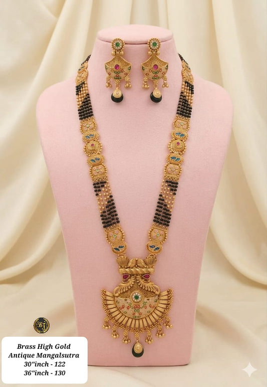 Brass Hight Gold Rajwadi Mangalsutra 79