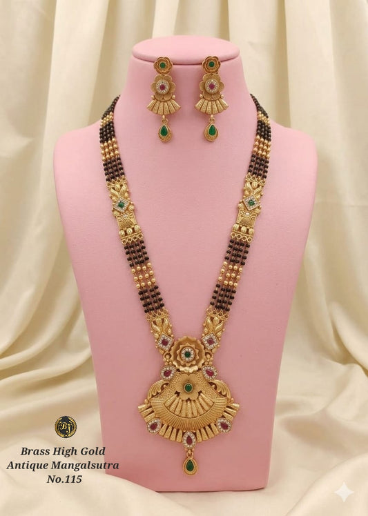 Brass Hight Gold Rajwadi Mangalsutra 80