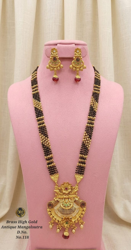 Brass Hight Gold Rajwadi Mangalsutra 81
