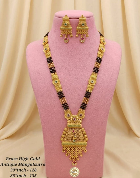 Brass Hight Gold Rajwadi Mangalsutra 84