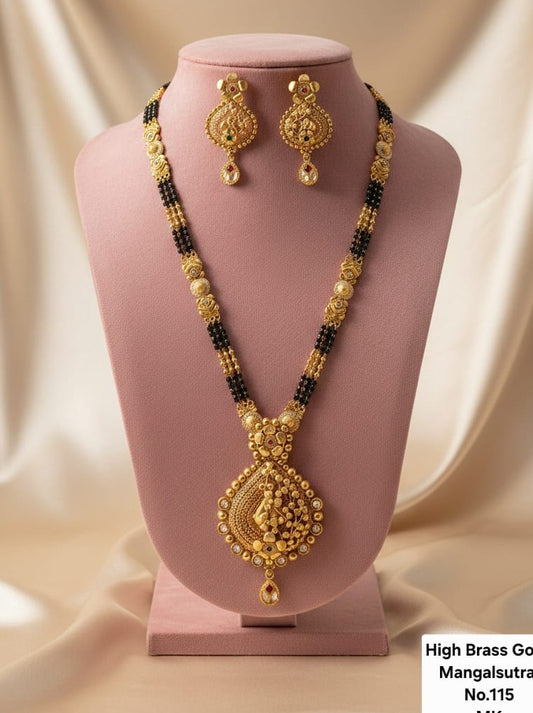 Brass Hight Gold Rajwadi Mangalsutra 86