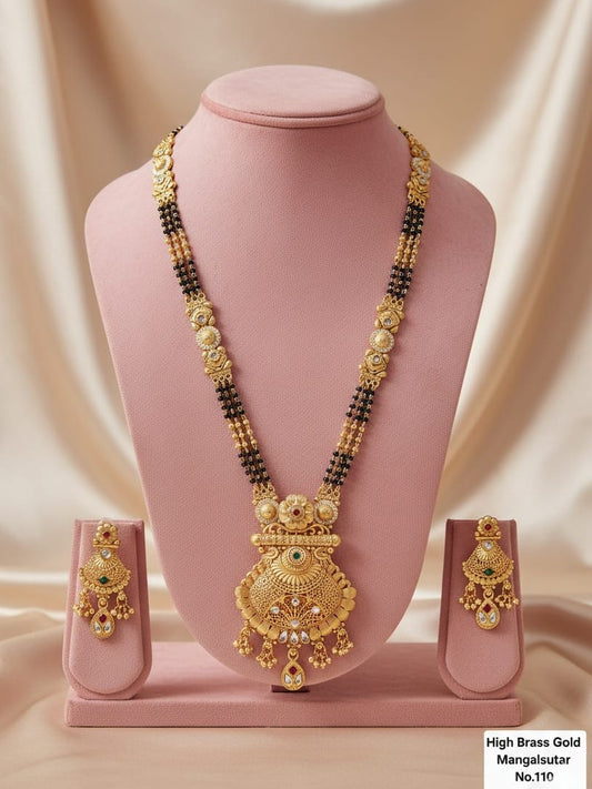 Brass Hight Gold Rajwadi Mangalsutra 85