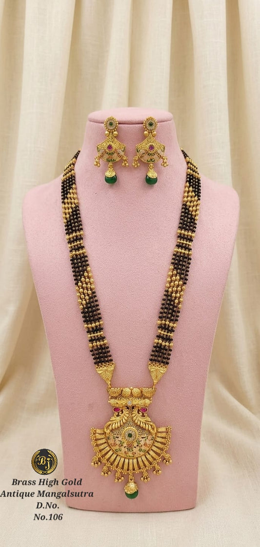 Brass Hight Gold Rajwadi Mangalsutra 82