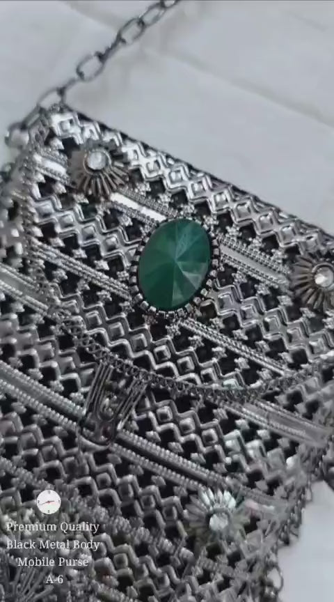 metal body mobile purse